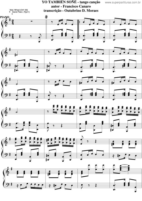 Partitura da música Yo Tambien Soñé