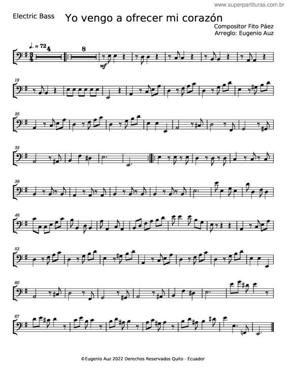 Partitura da música Yo Vengo A Ofrecer Mi Corazon – Fito Páez v.4