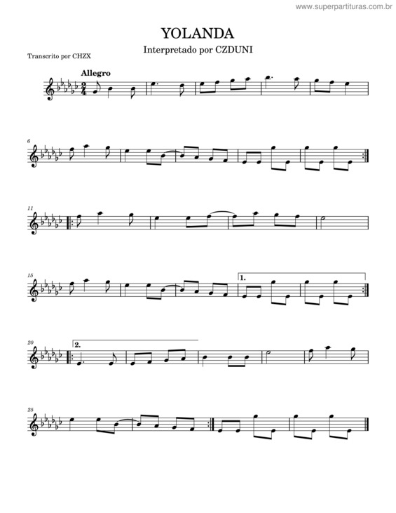 Partitura da música Yolanda v.11