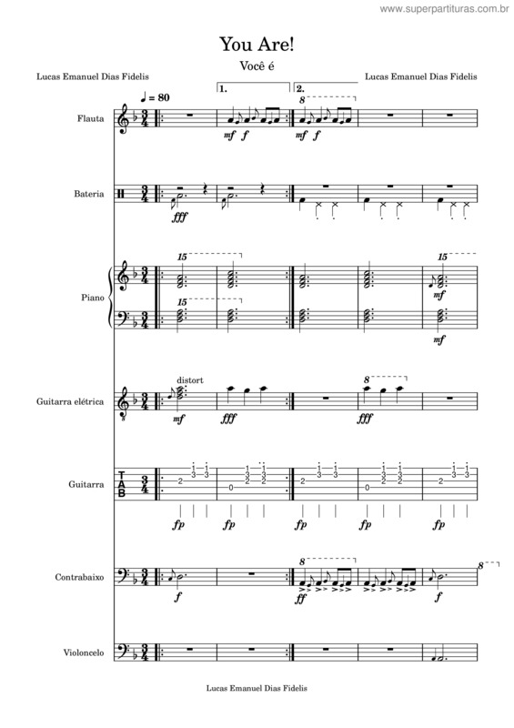 Partitura da música You Are!