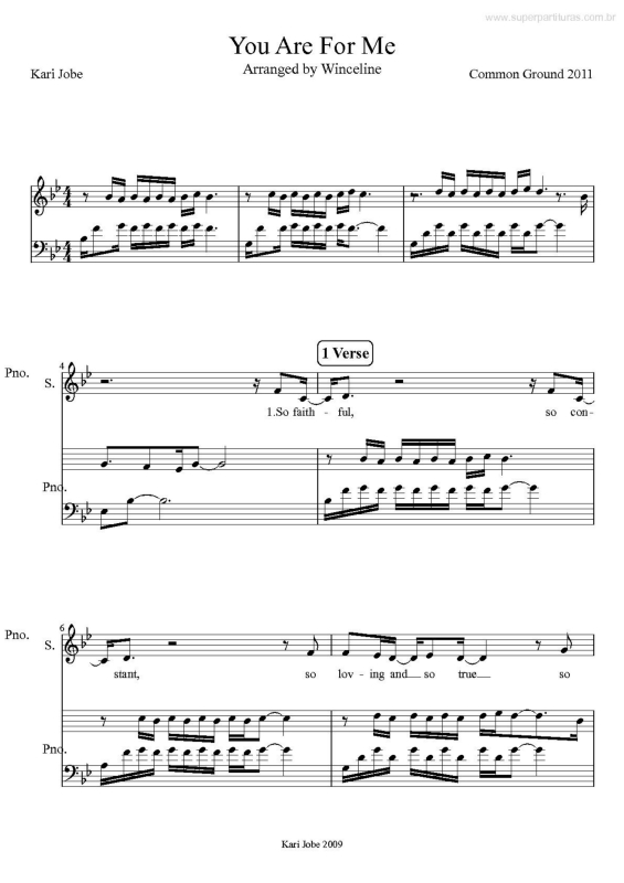 Partitura da música You Are For Me