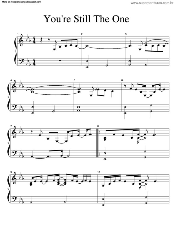 Partitura da música You Are Still The One v.3