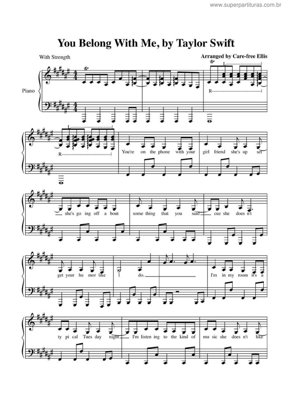 Partitura da música You Belong With me