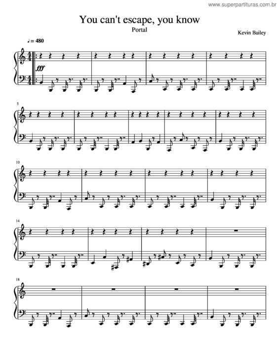 Partitura da música You Can`T Escape, You Know
