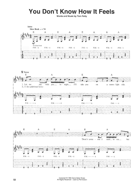 Partitura da música You Don`t Know How it Feels
