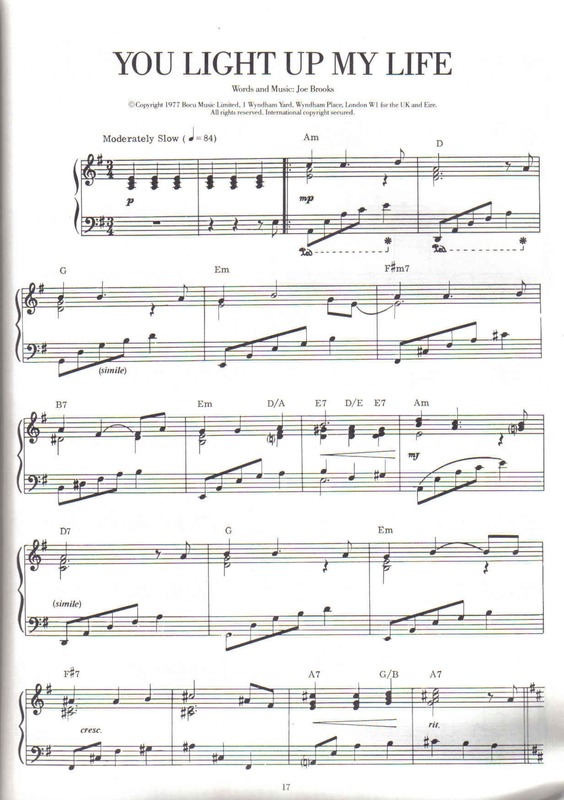 Partitura da música You Light Up My Life v.3