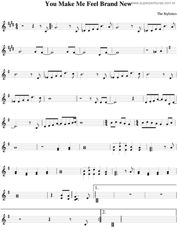 Partitura da música You Make Me Feel Brand New v.3