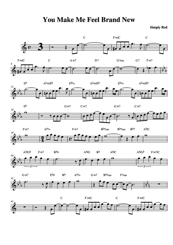 Partitura da música You Make Me Feel Brand New v.5