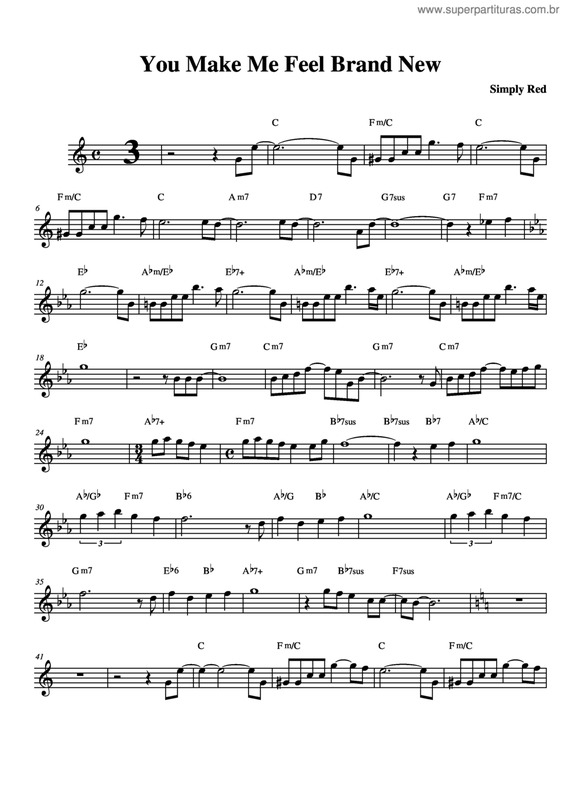 Partitura da música You Make Me Feel Brand New v.6