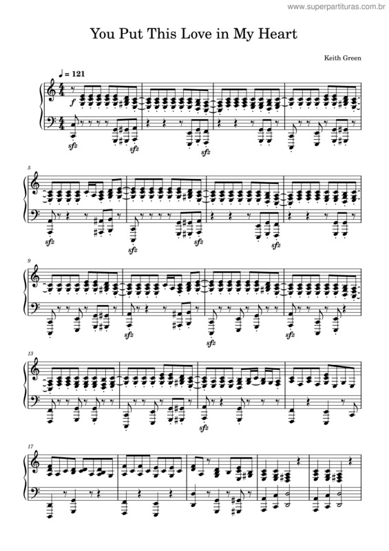 Partitura da música You Put This Love In My Heart – Keith Green You Put This Love In My Heart