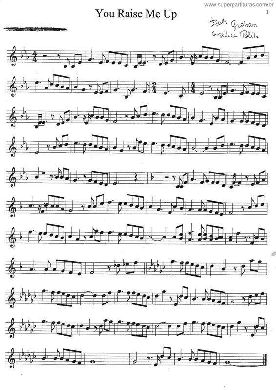 Partitura da música You Raise Me Up v.4