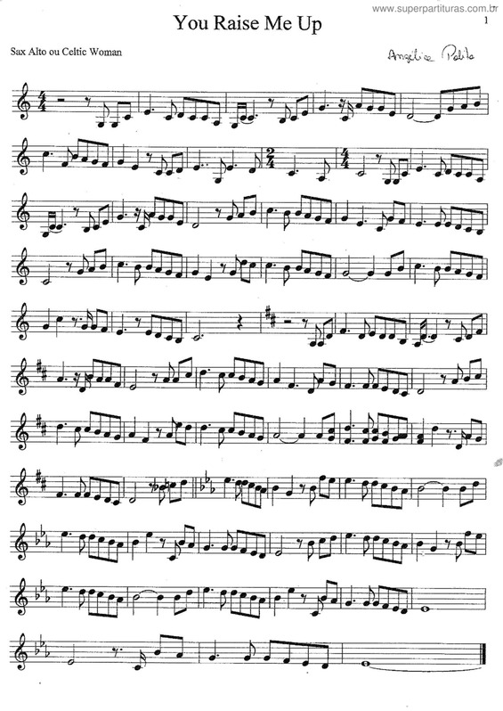 Partitura da música You Raise Me Up v.5