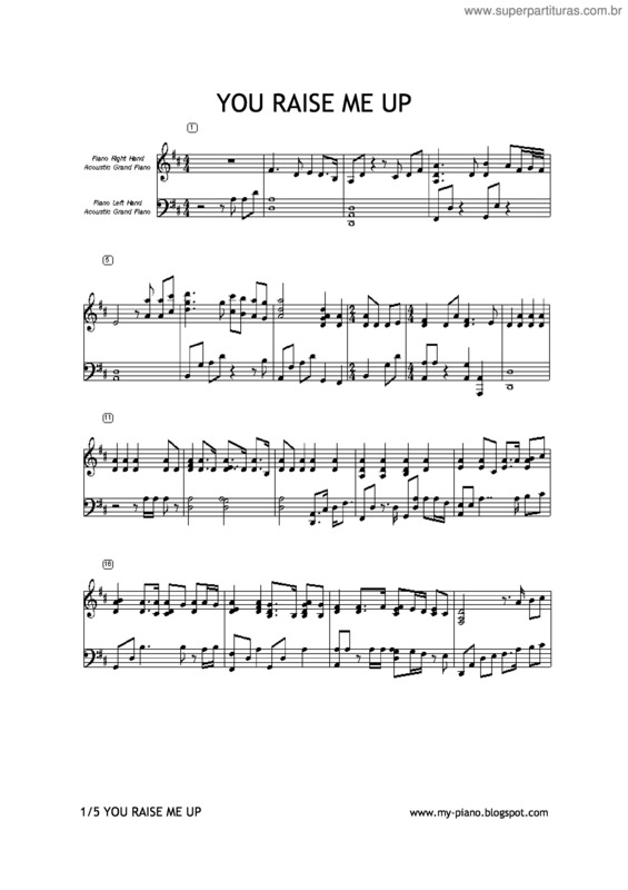 Partitura da música You Raise Me Up v.8