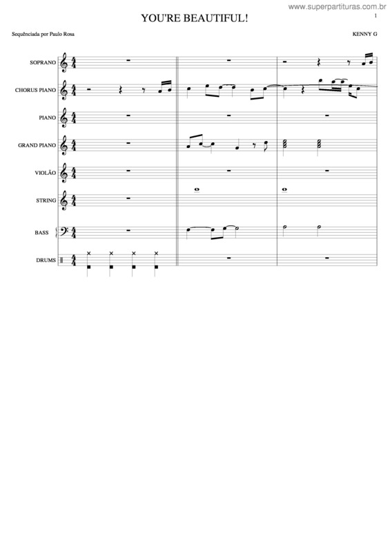 Partitura da música You`Re Beautiful v.2