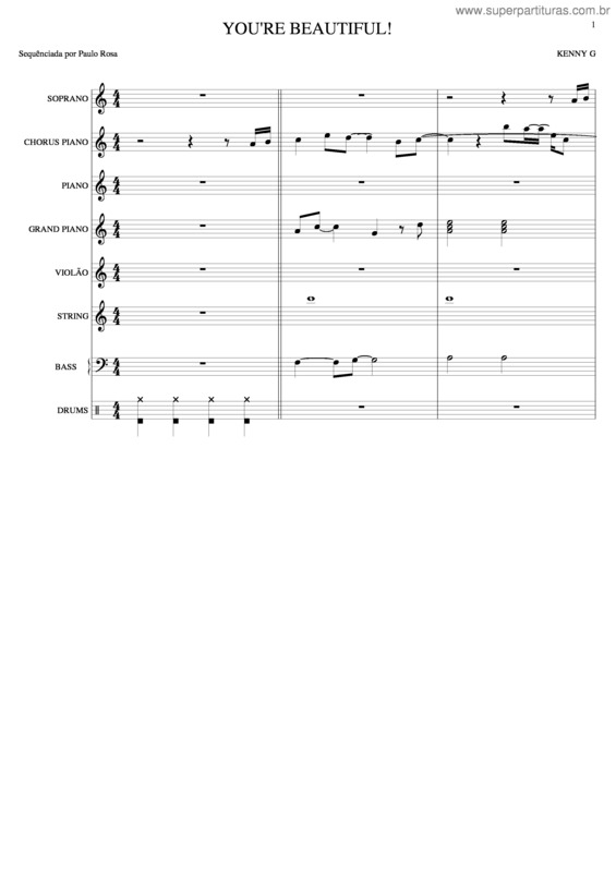 Partitura da música You`Re Beautiful v.2