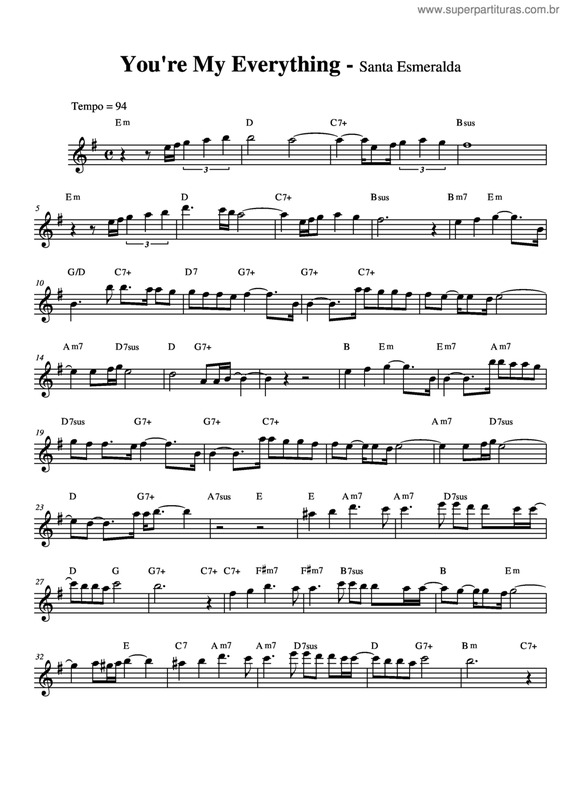 Partitura da música You're My Everything v.2