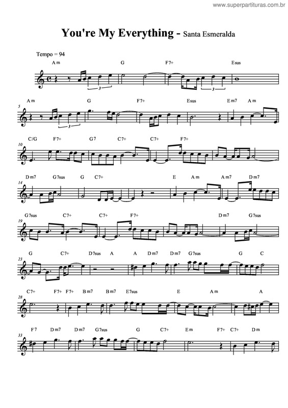 Partitura da música You're My Everything