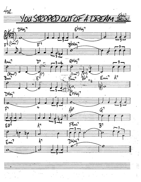 Partitura da música You Stepped Out Of A Dream v.2
