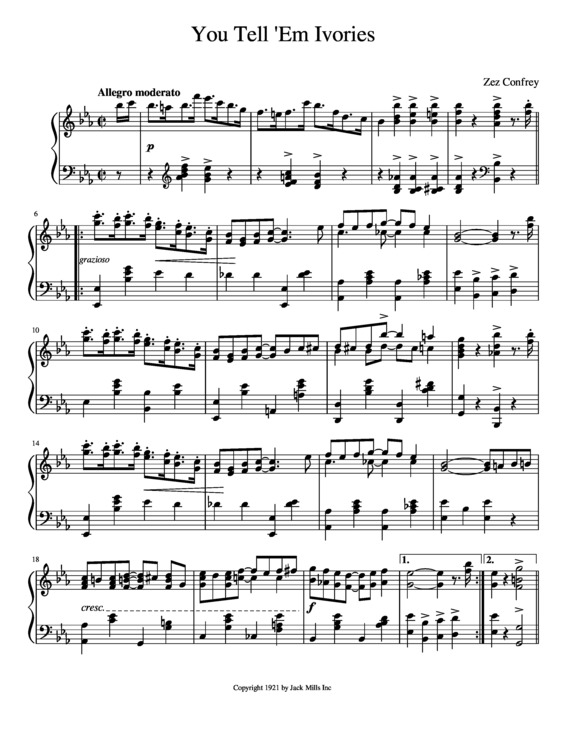 Partitura da música You Tell Em Ivories