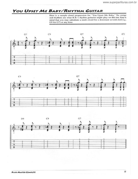 Partitura da música You upset me baby