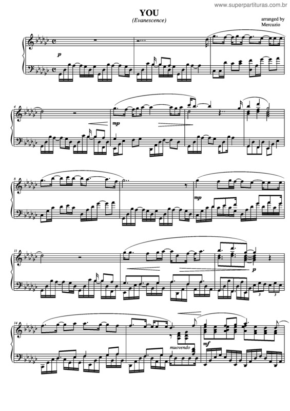 Partitura da música You v.3