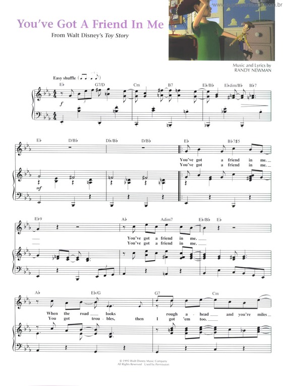 Partitura da música You`ve Got A Friend In Me v.3