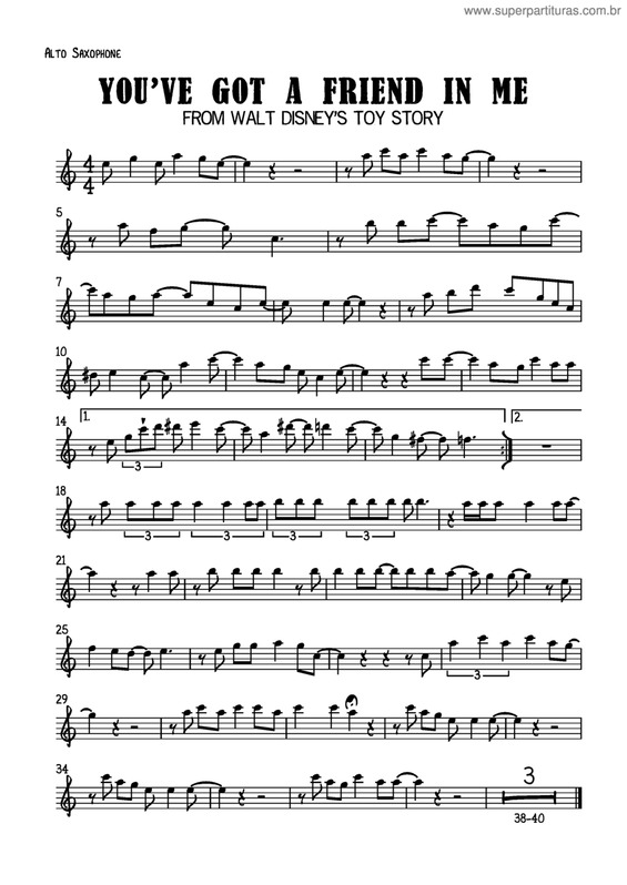 Partitura da música You've Got A Friend In Me v.4