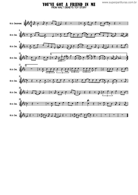 Partitura da música You've Got A Friend In Me v.5