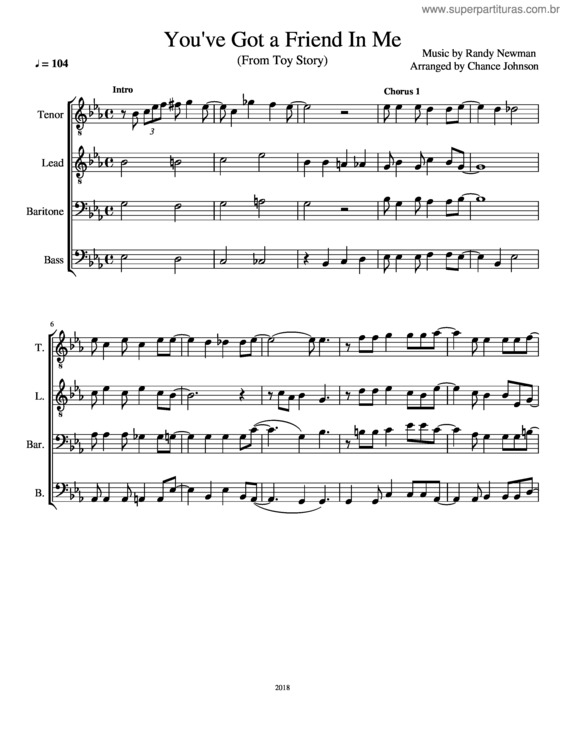 Partitura da música You`Ve Got A Friend In Me v.6