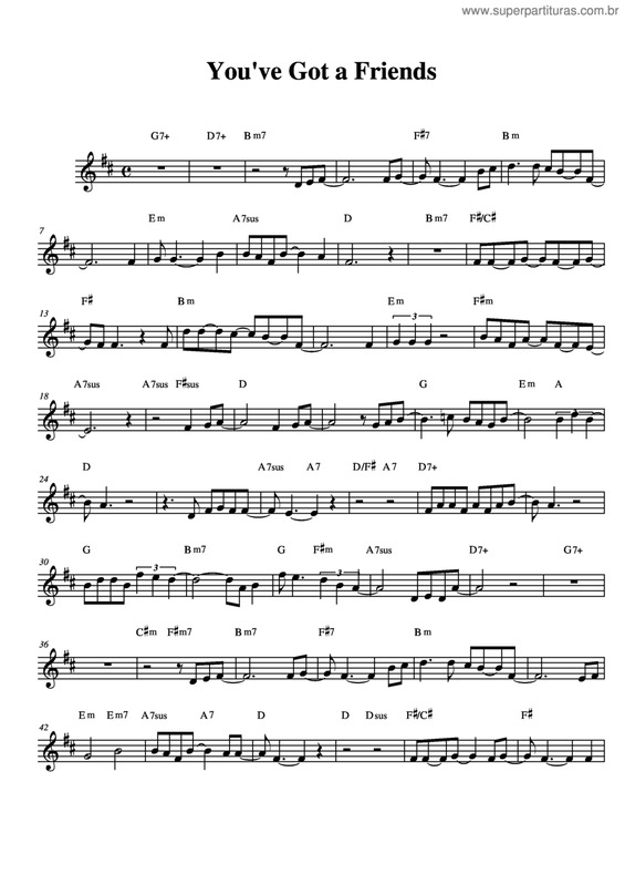 Partitura da música You've Got A Friends v.2