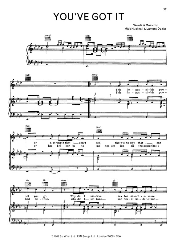 Partitura da música You´ve Got It