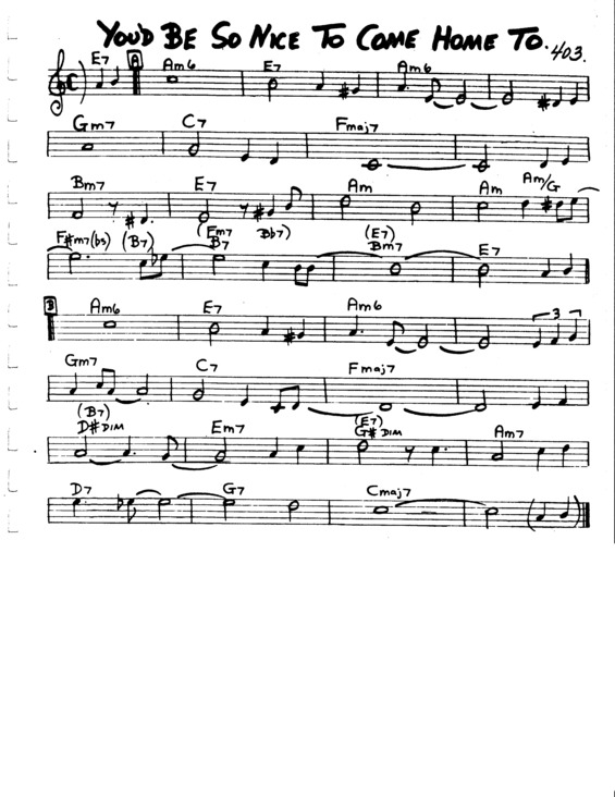 Partitura da música Youd Be So Nice To Come Home To v.5