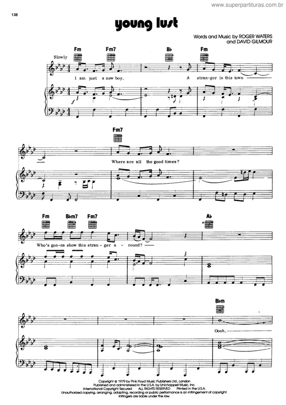 Partitura da música Young lust (Vers.2)