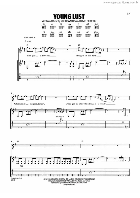 Partitura da música Young lust v.2