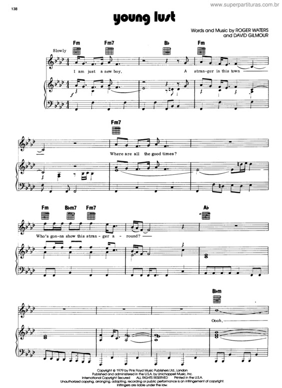 Partitura da música Young Lust v.3