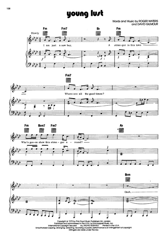 Partitura da música Young Lust v.4