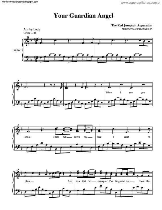 Partitura da música Your Guardian Angel v.2