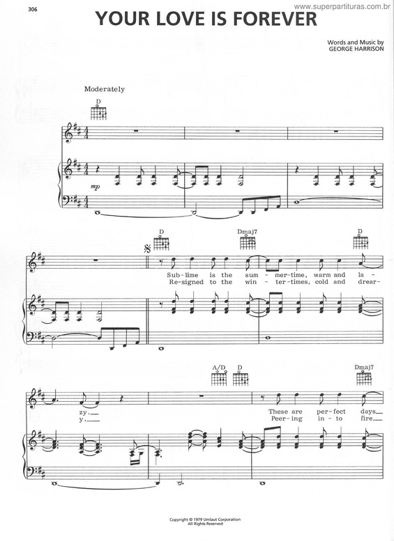 Partitura da música Your Love Is Forever