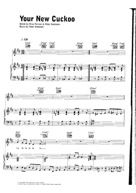 Partitura da música Your New Cuckoo