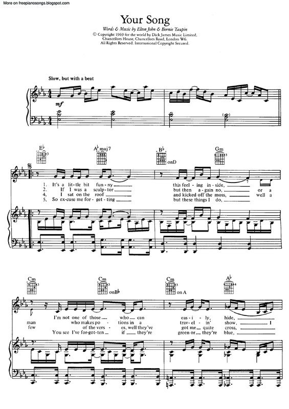 Partitura da música Your Song v.11