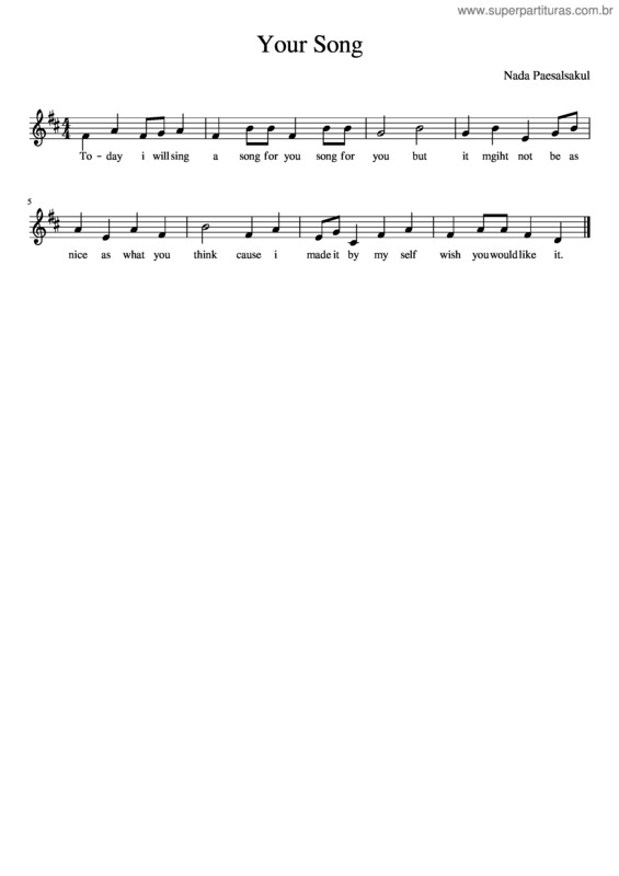Partitura da música Your Song v.13