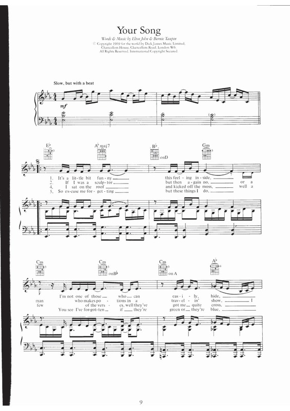 Partitura da música Your Song v.7