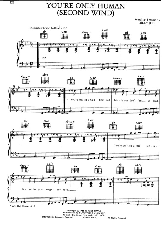 Partitura da música Youre Only Human
