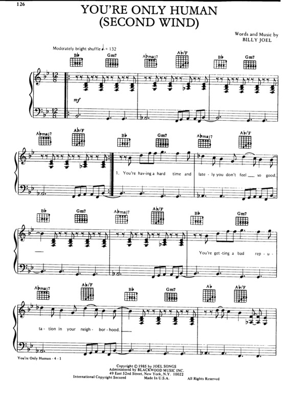 Partitura da música Youre Only Human