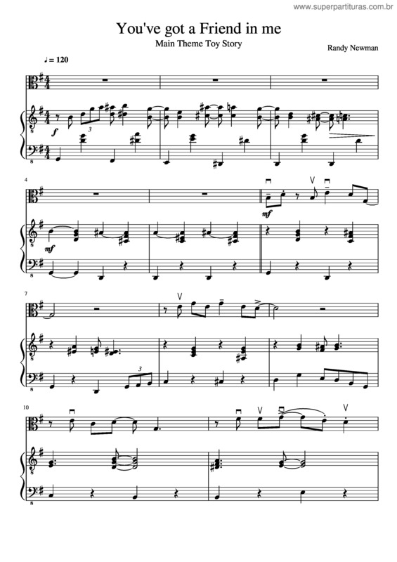 Partitura da música Youve Got A Friend In Me Viola