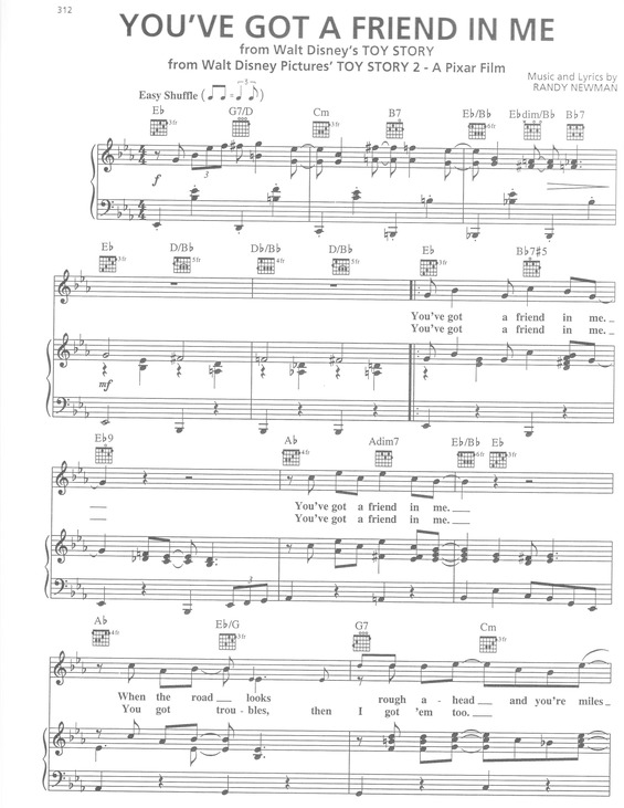 Partitura da música Youve Got a Friend in Me