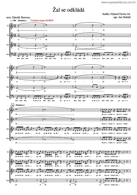 Partitura da música Zal Se Odklada