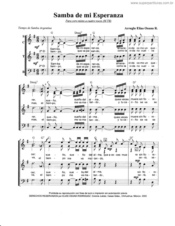 Partitura da música Zamba De La Añoranza v.2