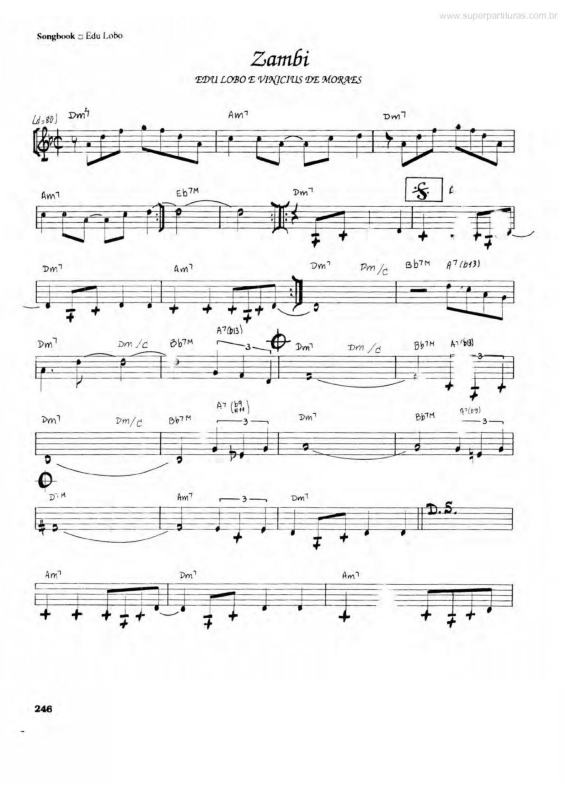 Partitura da música Zambi