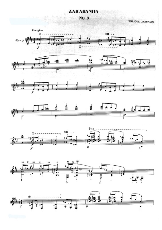 Partitura da música Zarabanda Nº3